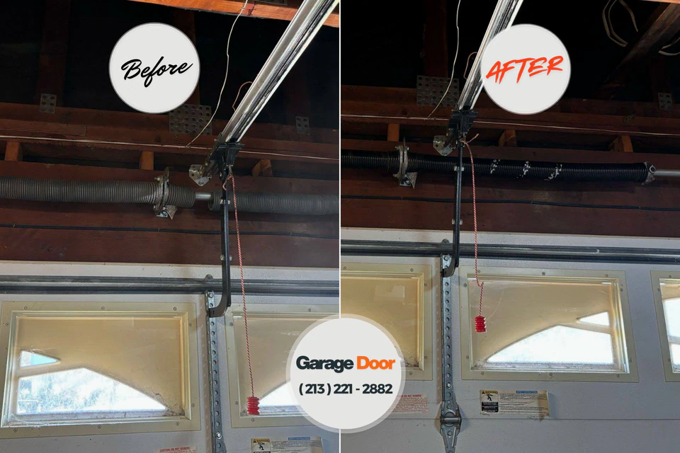 Before and after: garage door repair Prairie Ridge, WA